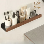 Solid Wood No-Drill Wall-Mounted Bathroom Shelf Organiser Rack, 15.7 in, view 8
