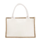 Spacious Jute Shopping Tote with Reinforced Handles for Shopping and Beach, view 5