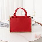 Spacious Jute Shopping Tote with Reinforced Handles for Shopping and Beach, view 6