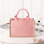 Spacious Jute Shopping Tote with Reinforced Handles for Shopping and Beach, view 9