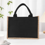 Spacious Jute Shopping Tote with Reinforced Handles for Shopping and Beach