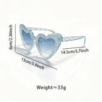 Sparkling Heart-Shaped Sunglasses with Rhinestone-Embellished Frame, view 2