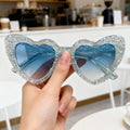 Sparkling Heart-Shaped Sunglasses with Rhinestone-Embellished Frame, view 8