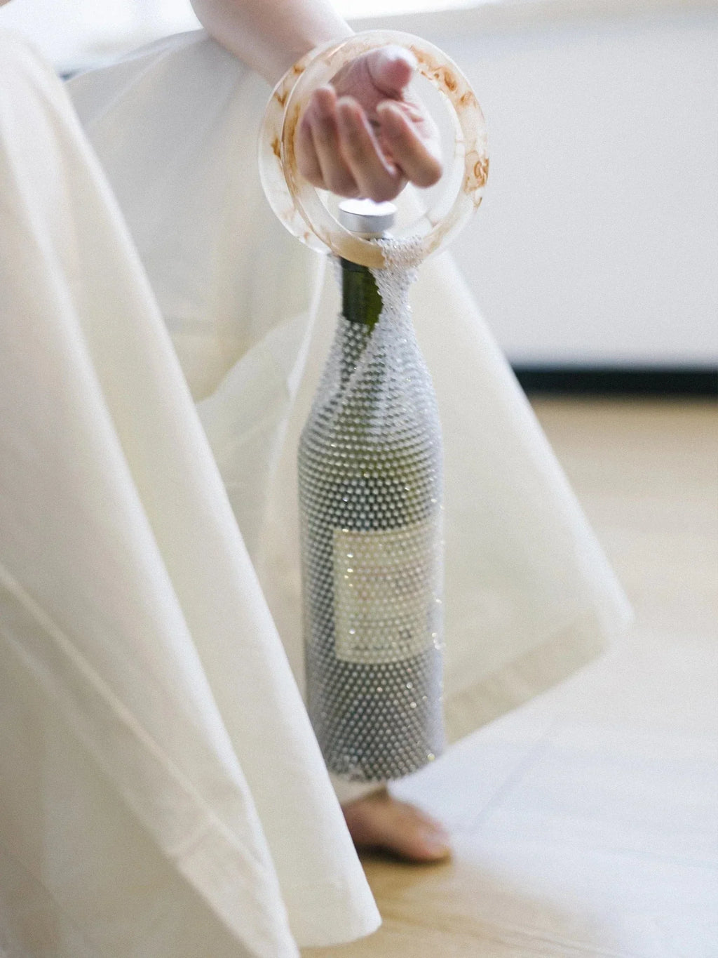 Sparkling Woven Wine Bag for Carrying a 750ml Bottle of Wine, view 14