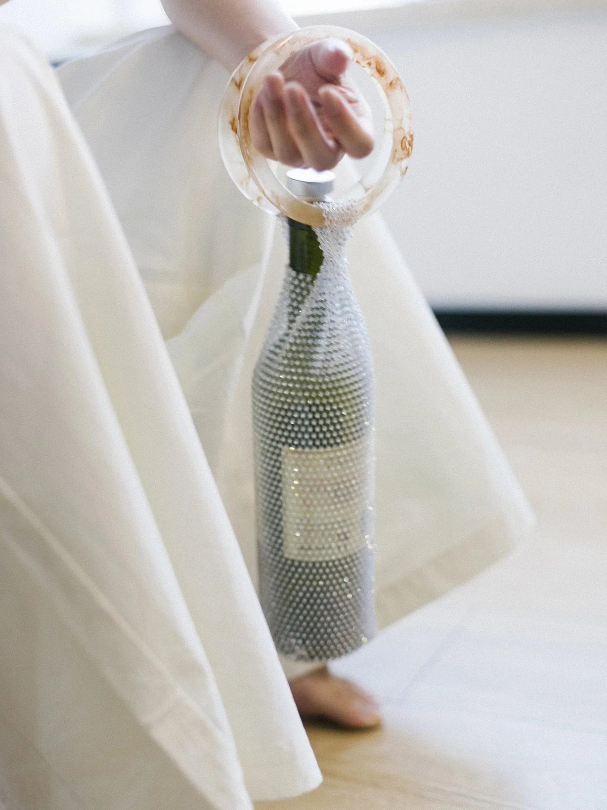 Sparkling Woven Wine Bag for Carrying a 750ml Bottle of Wine, view 14