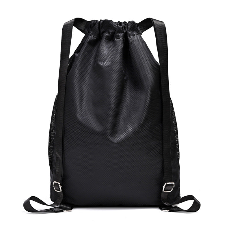 Sports-Ready Drawstring Backpack with Zippered Front Pocket, view 2