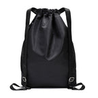 Sports-Ready Drawstring Backpack with Zippered Front Pocket, view 2