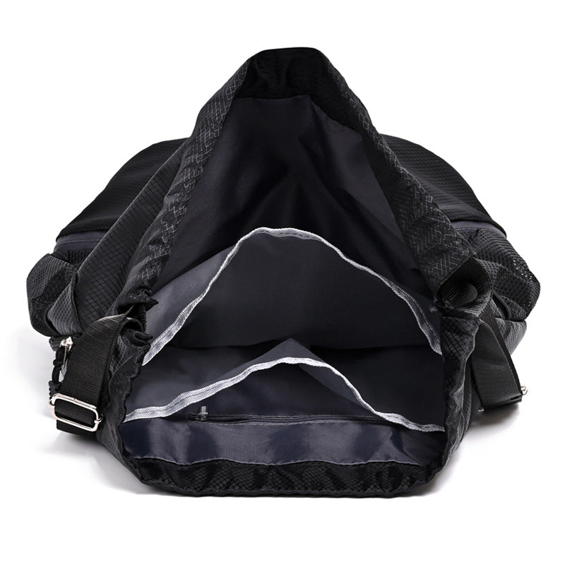 Sports-Ready Drawstring Backpack with Zippered Front Pocket, view 3