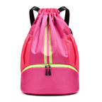 Sports-Ready Drawstring Backpack with Zippered Front Pocket, view 6