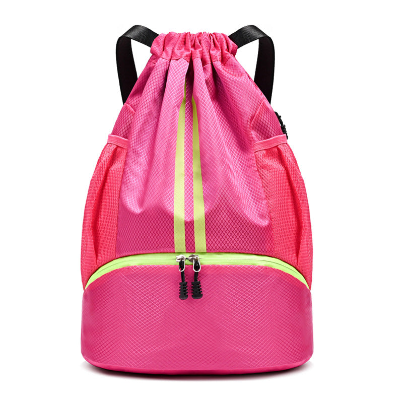 Sports-Ready Drawstring Backpack with Zippered Front Pocket, view 6