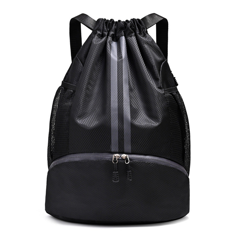 Sports-Ready Drawstring Backpack with Zippered Front Pocket, view 7