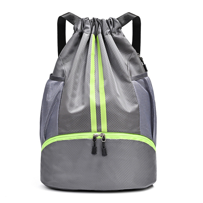 Sports-Ready Drawstring Backpack with Zippered Front Pocket, view 8