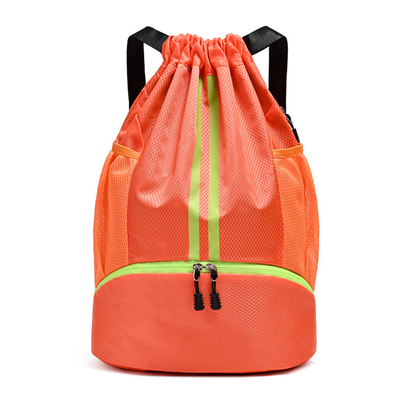 Sports-Ready Drawstring Backpack with Zippered Front Pocket, view 9