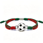 Sports-Themed Adjustable Soccer Ball Charm Bracelet with Cord and Metal, view 10