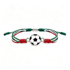 Sports-Themed Adjustable Soccer Ball Charm Bracelet with Cord and Metal, view 11