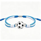 Sports-Themed Adjustable Soccer Ball Charm Bracelet with Cord and Metal, view 12
