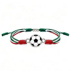 Sports-Themed Adjustable Soccer Ball Charm Bracelet with Cord and Metal, view 5