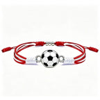 Sports-Themed Adjustable Soccer Ball Charm Bracelet with Cord and Metal, view 7