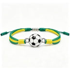 Sports-Themed Adjustable Soccer Ball Charm Bracelet with Cord and Metal, view 9