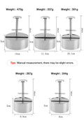 Manual Stainless Steel Hamburger Patty Press with Nonstick Coating