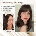 Women's Hairpiece with Adjustable Bangs, High-Temperature Fiber, 30 cm