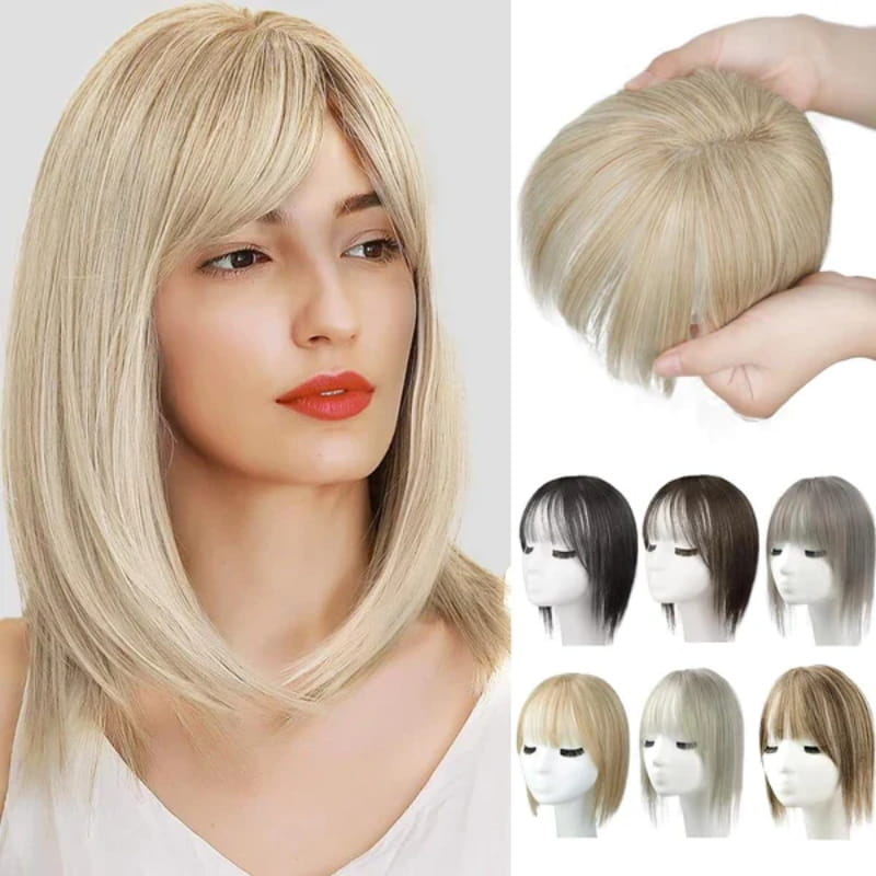 Women's Hairpiece with Adjustable Bangs, High-Temperature Fiber, 30 cm