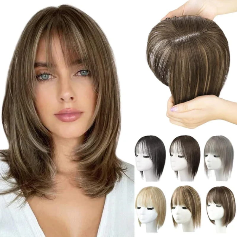 Women's Hairpiece with Adjustable Bangs, High-Temperature Fiber, 30 cm