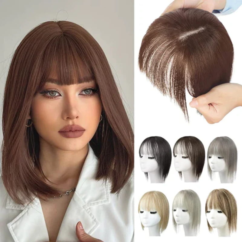 Women's Hairpiece with Adjustable Bangs, High-Temperature Fiber, 30 cm