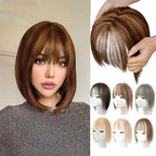 Women's Hairpiece with Adjustable Bangs, High-Temperature Fiber, 30 cm