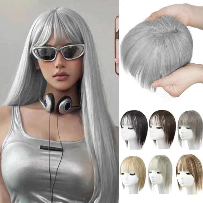 Women's Hairpiece with Adjustable Bangs, High-Temperature Fiber, 30 cm