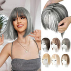 Women's Hairpiece with Adjustable Bangs, High-Temperature Fiber, 30 cm