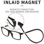 Magnetic Neck-Hanging Reading Glasses with PC Frame, AC Lenses