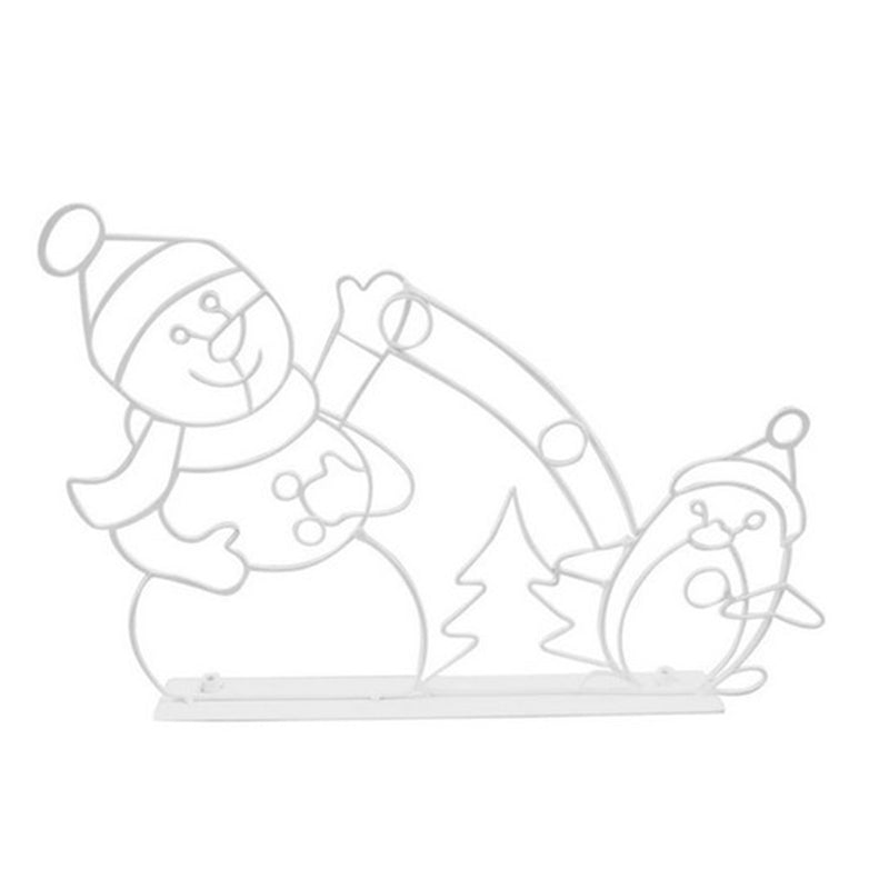 Animated LED Snowball Fight Outdoor Christmas Decor, Snowman and Penguin