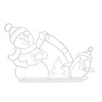Animated LED Snowball Fight Outdoor Christmas Decor, Snowman and Penguin