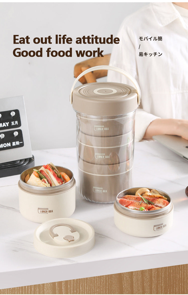 Stackable Stainless Steel Thermal Lunch Box, 1020ml/1140ml, view 11