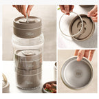 Stackable Stainless Steel Thermal Lunch Box, 1020ml/1140ml, view 3