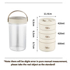 Stackable Stainless Steel Thermal Lunch Box, 1020ml/1140ml, view 6