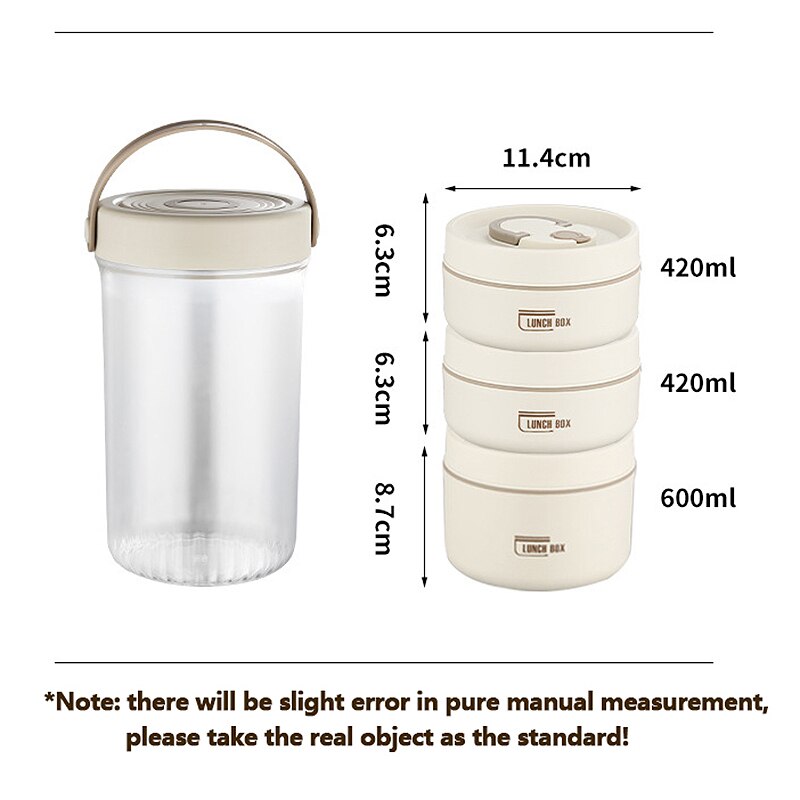 Stackable Stainless Steel Thermal Lunch Box, 1020ml/1140ml, view 6