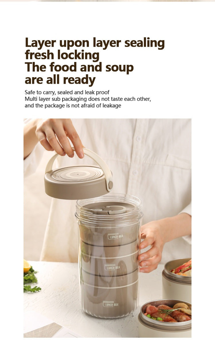 Stackable Stainless Steel Thermal Lunch Box, 1020ml/1140ml, view 8