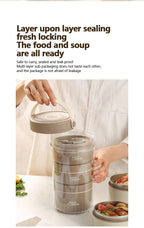 Stackable Stainless Steel Thermal Lunch Box, 1020ml/1140ml, view 8