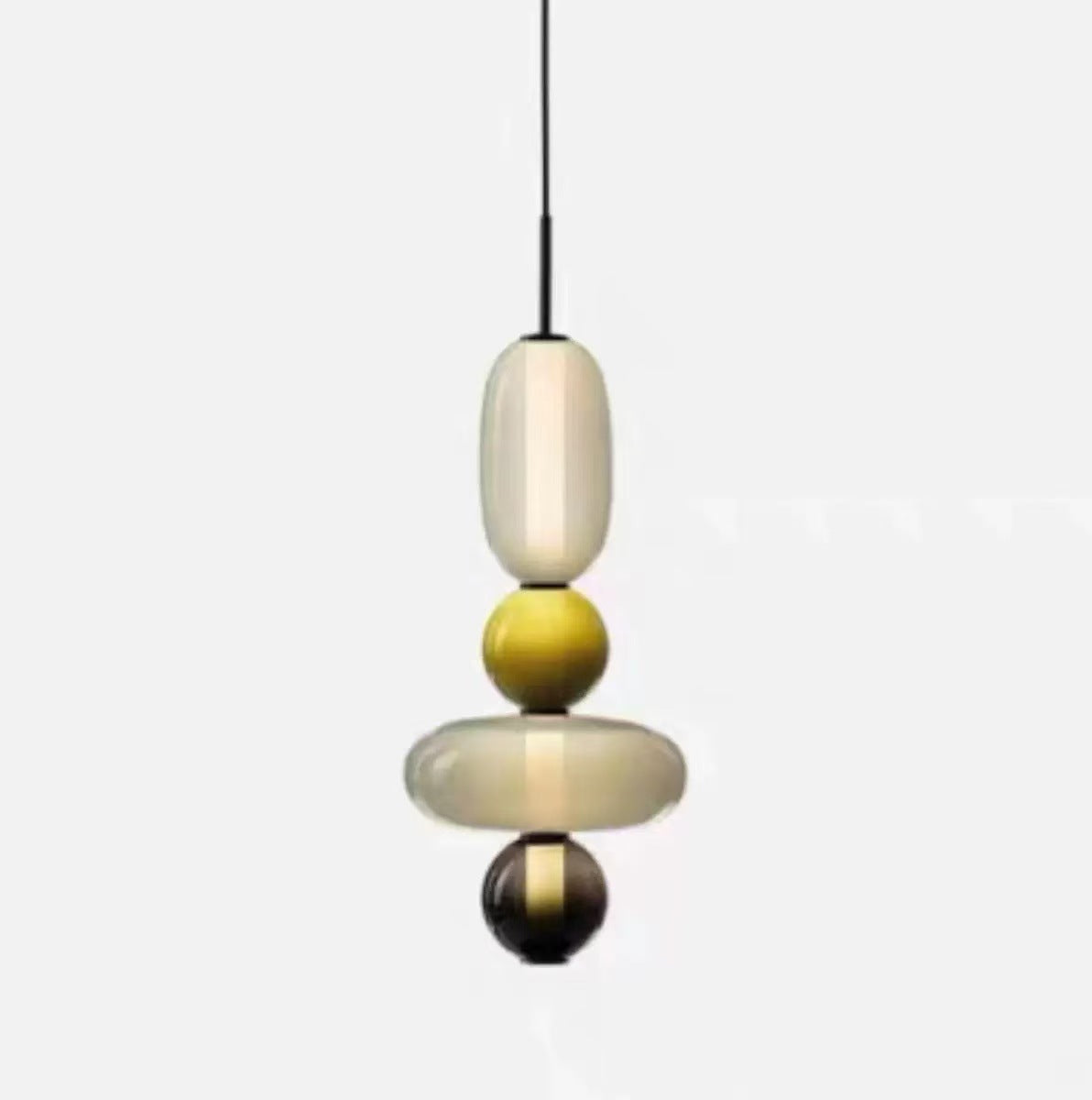 Stacked Orb Glass Pendant with Mixed Surface | Thrascher