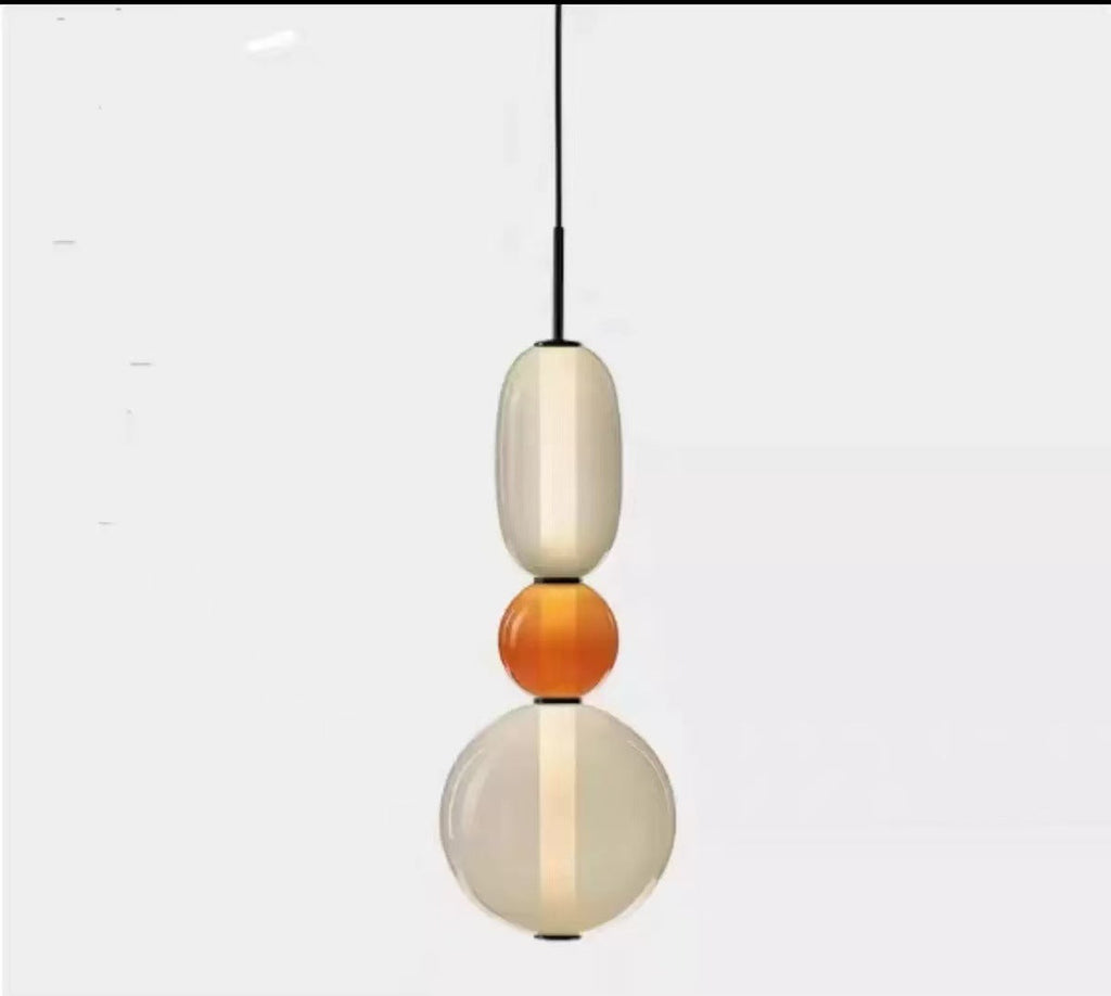 Stacked Orb Glass Pendant with Mixed Surface | Thrascher