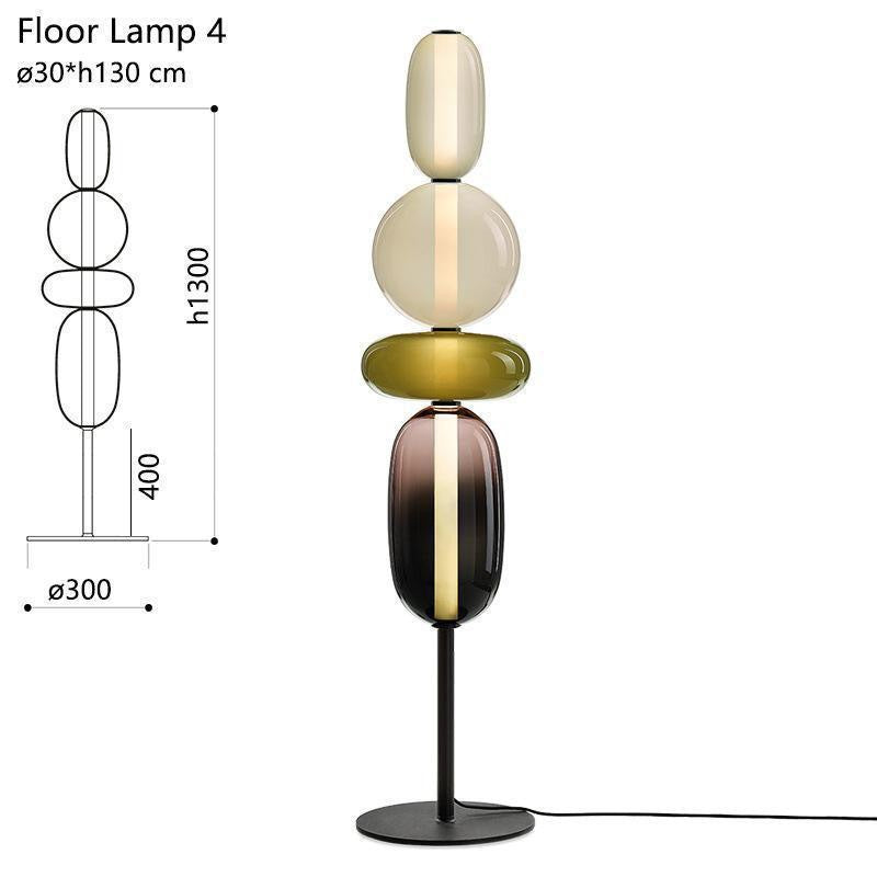 Stacked Orb Glass Pendant with Mixed Surface | Thrascher