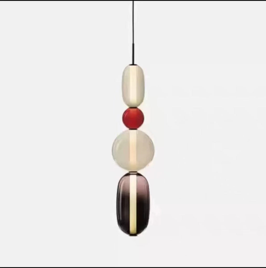Stacked Orb Glass Pendant with Mixed Surface | Thrascher