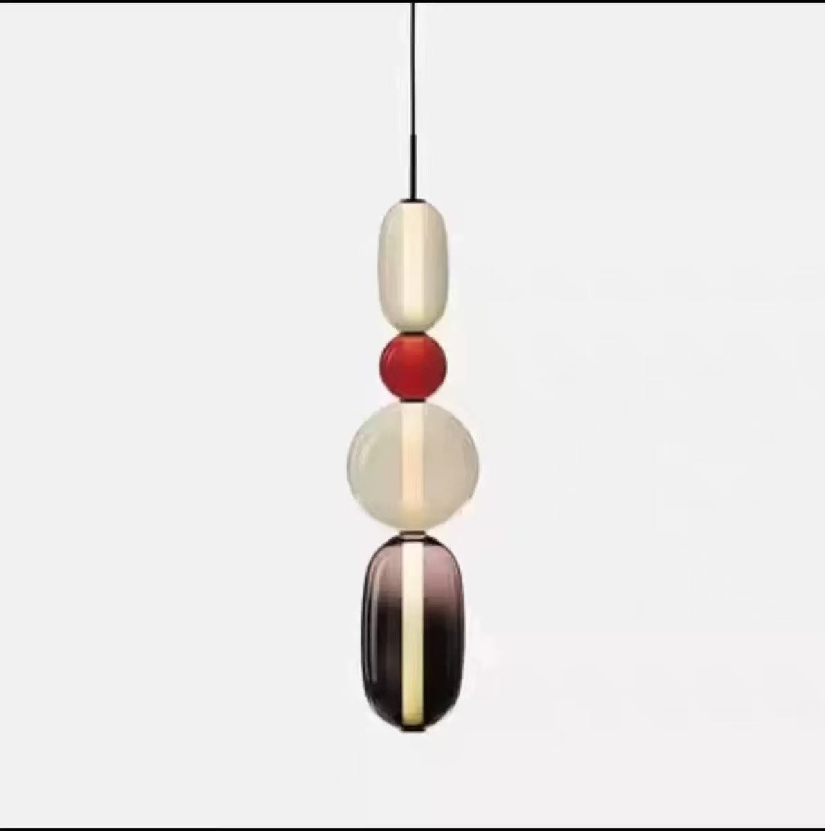 Stacked Orb Glass Pendant with Mixed Surface | Thrascher