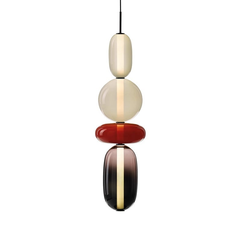 Stacked Orb Glass Pendant with Mixed Surface | Thrascher