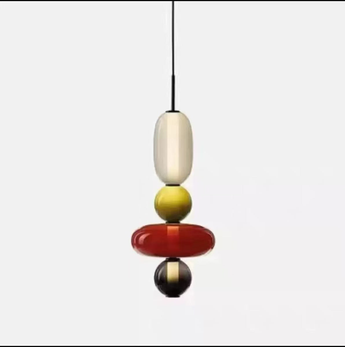 Stacked Orb Glass Pendant with Mixed Surface | Thrascher