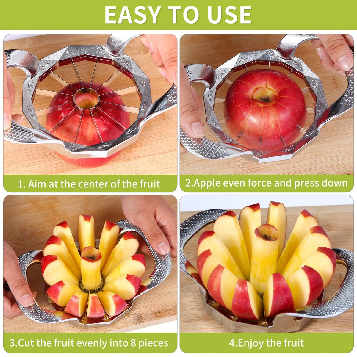 Heavy Duty Stainless Steel Apple Slicer and Fruit Cutter, 12 Blades, 20cm x 12cm