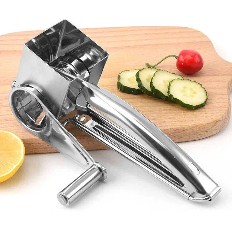 Stainless Steel Cheese Grater with Interchangeable Cutters, view 3