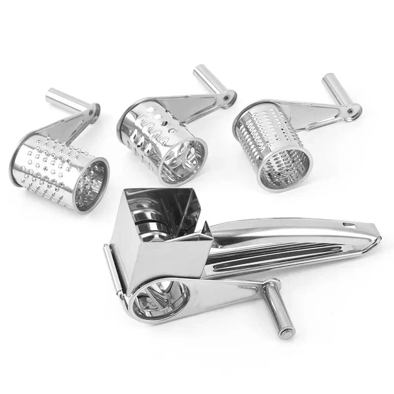 Stainless Steel Cheese Grater with Interchangeable Cutters, view 4